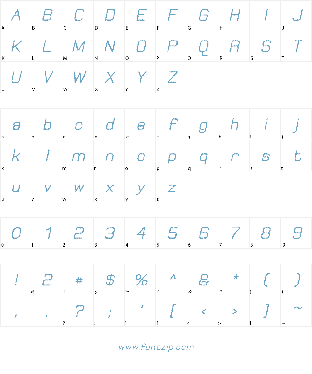 Jungle Burnout Font Character
